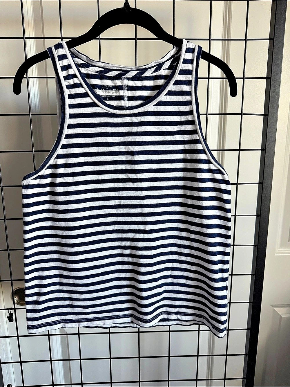 J.Crew Galenvent Tank Striped Tank Top in Blue & White Size Small
